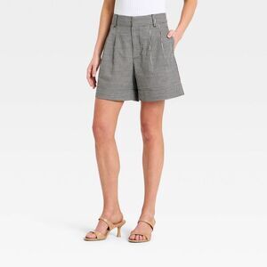 A New Day - Women's Linen Pleated Shorts - A New Day Black Gin Black